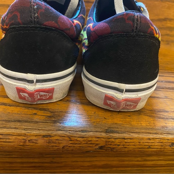 Vans Old Skool Low Flame Hotrod Skateboard Sneakers Size Mens 5 Black Red - Picture 5 of 8